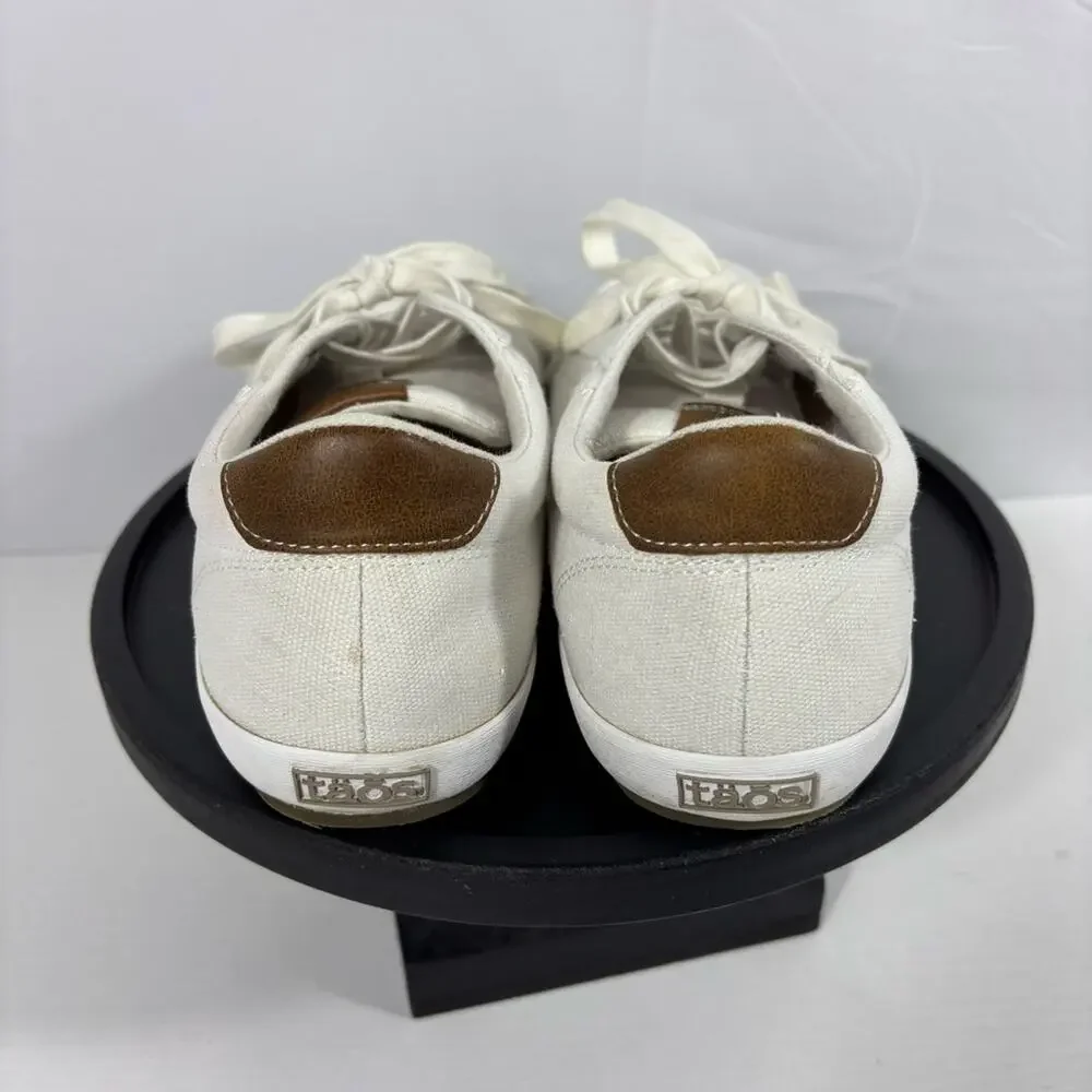Taos Footwear Cream and Brown Sneakers Size 9